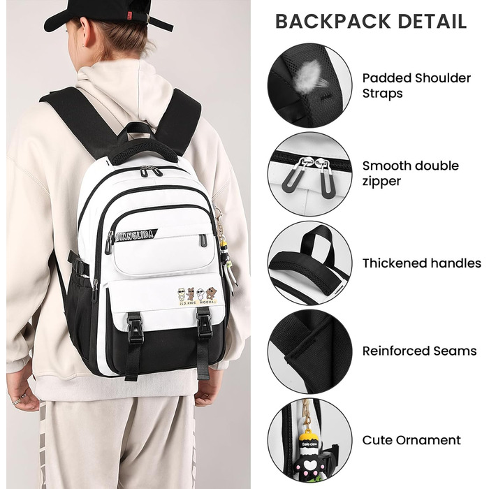 Шкільний рюкзак IvyH для дівчаток та хлопчиків, 15.6