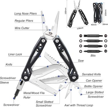 Mossy Oak 21-in-1 Multi-Tool - Folding Knife & Pliers - Camping, Hiking, Repair - with G10 Handle & Carrying Pouch