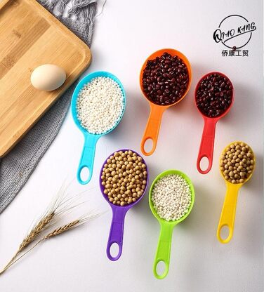 wrtgerht 6-Piece Set, Measuring Spoons and Measuring Cups Set, Baking Tools, Measuring Spoon Kitchen Gadgets (Color: Colorful)