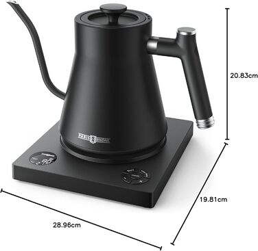 PARIS RHÔNE Swan Neck Electric Kettle with Temperature Control - 0.9L, 24-Hour Keep Warm, Dark Green