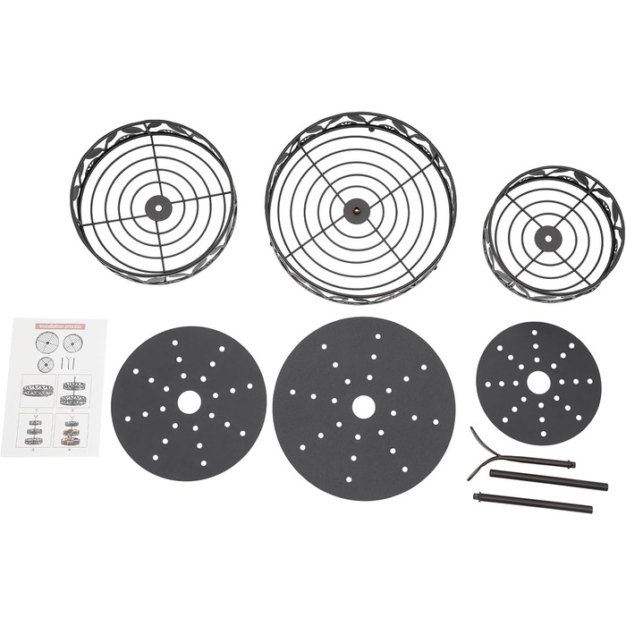 Багатоярусна підставка для фруктів Susoso, 3 яруси, чорна, 28.5x46.5 см