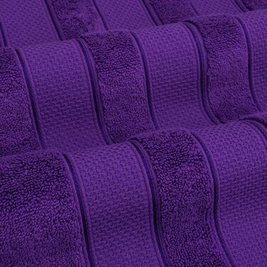 Набір рушників American Soft Linen Premium з турецької бавовни, готельна серія, 6 предметів (4 рушники для рук), насичений фіолетовий колір