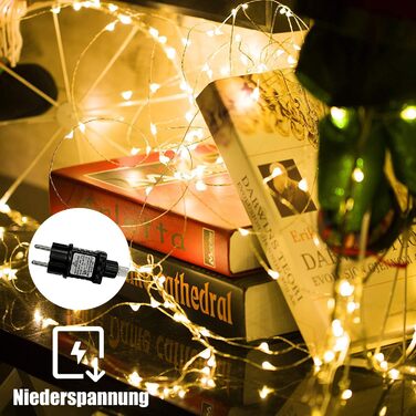 Гірлянда світлодіодна Gresonic 200/300er, 300 LED, тепле біле світло, для декору інтер'єру та екстер'єру, живлення від мережі