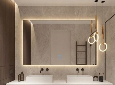 LED-дзеркало у ванну кімнату 120x80 см з сенсорним перемикачем та підсвіткою LED COB