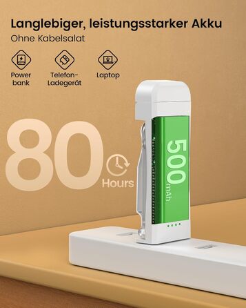 LED лампа для читання Glocusent з кріпленням, 3 кольори, 5 рівнів яскравості, акумулятор, для дітей (Altweiß)