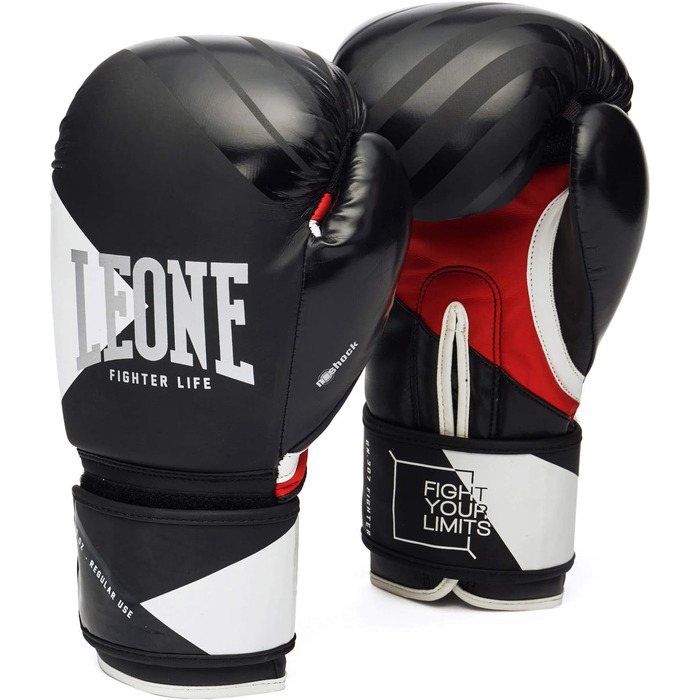 Боксерські рукавички Leone 1947 Fighter Life 12oz чорного кольору