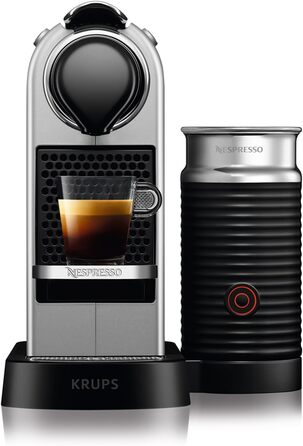 Кавомашина капсульна Nespresso Krups XN761B Citiz & Milk, 1260 Вт, 1 л, 19 бар, автоматичний режим очікування, срібляста