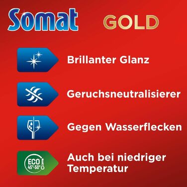 Таблетки для посудомийних машин Somat Gold, проти припаленого бруду, для низьких температур, 105 шт