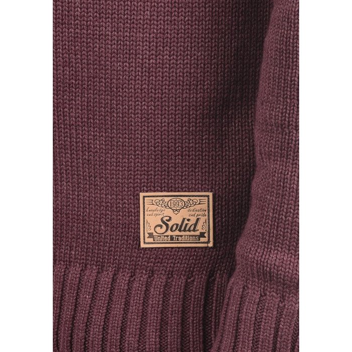 Чоловічий кардиган Soid SDPou з грубого трикотажу з бавовняної суміші, з коміром-стійкою, звичайний крій, колір: бордово-червоний мікс (3XL)