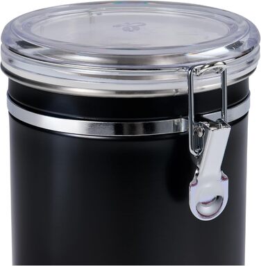 Тчібо Аромадоз, кавова банка, 500г, герметична, нержавіюча сталь, чорна