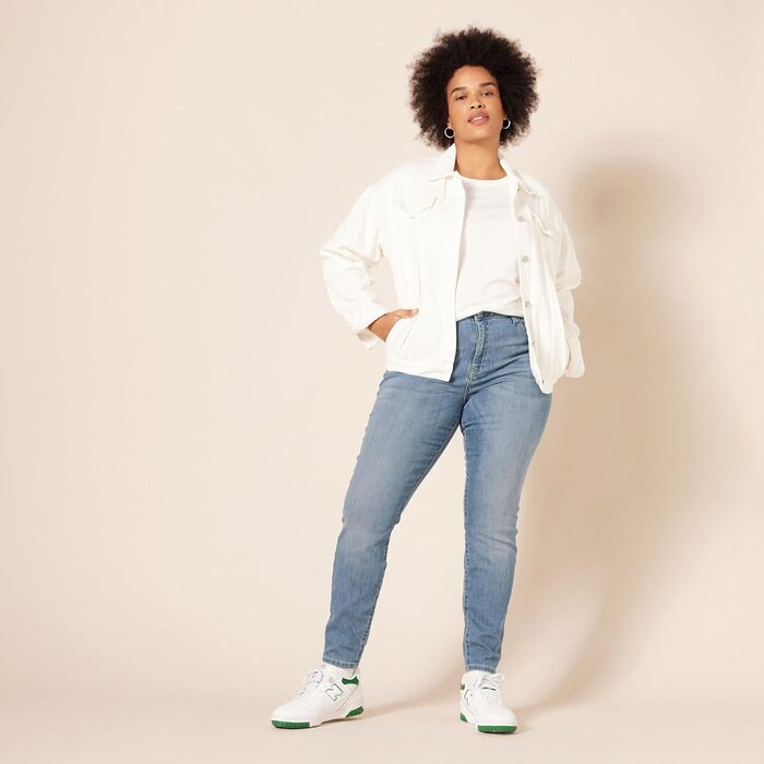 Джинси скінні жіночі Amazon Essentials з високою посадкою, світлий деним (38)