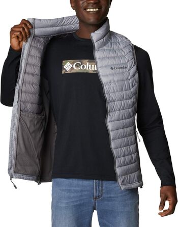Жилет Columbia Powder Pass Hybrid Puffer Vest для чоловіків - тепла та зручна модель сірого кольору