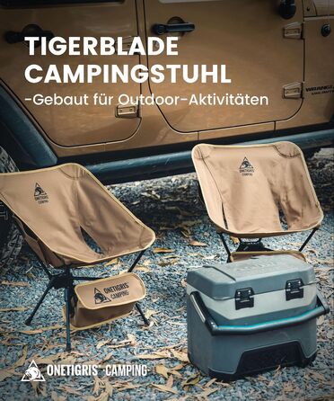 Складний туристичний стул OneTigris TIGERBLADE, 150 кг, з 2 кишенями для кемпінгу та пікніків