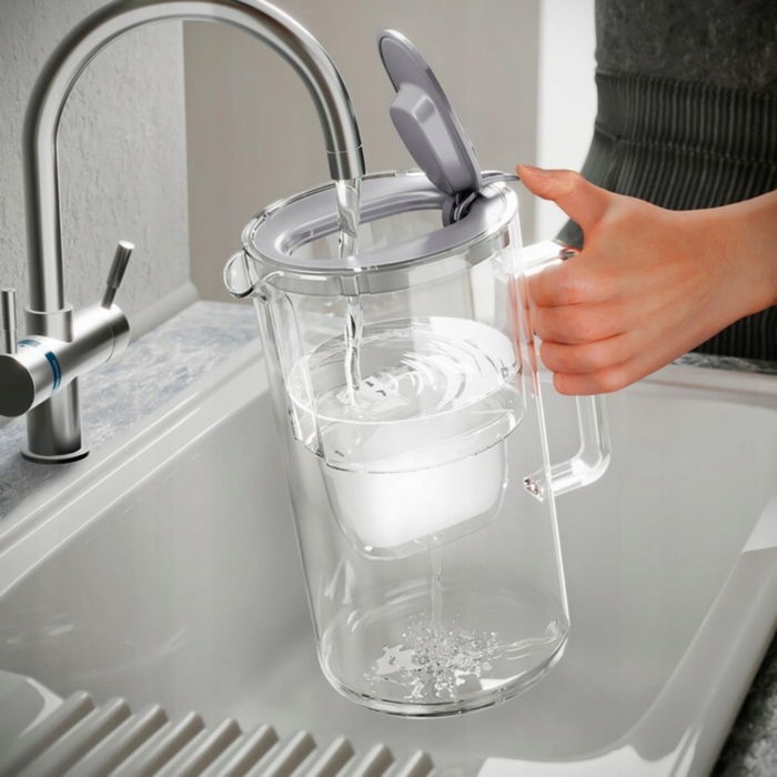 Скляний фільтр-кувшин Aquaphor Glass, білий + 7 картриджів Maxfor+ Mg