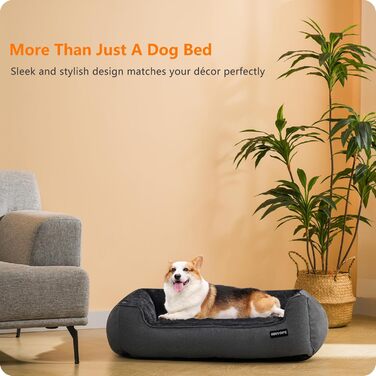 Крісло-ліжко для собак HMTOPE, 90 x 75 x 25 см, темно-сірий колір, знімний та пральний чохол