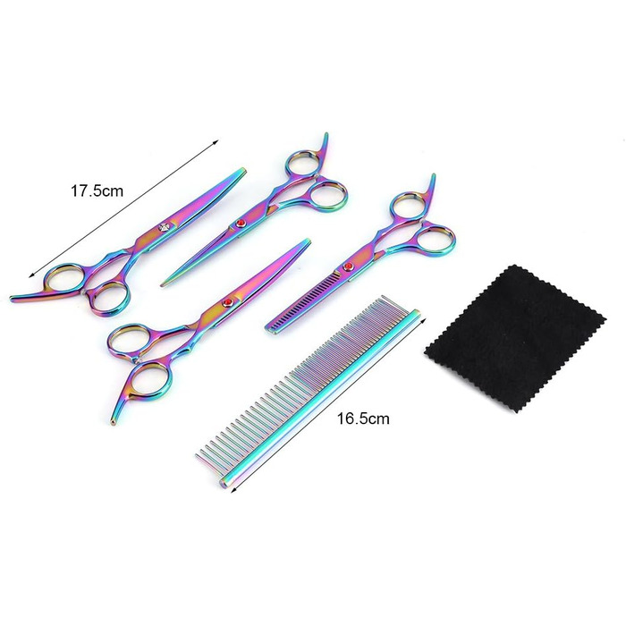 Набір для грумінгу домашніх тварин Oumefar: 5 штук, нержавіюча сталь, ножиці для собак та котів, інструменти для стрижки та вирівнювання шерсті