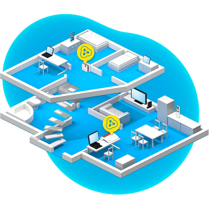 Повторювач Wi-Fi FRITZ!WLAN Mesh 600 - Mesh система, WLAN N до 600 Мбіт/с (2.4 ГГц), WPS, компактний, німецька версія