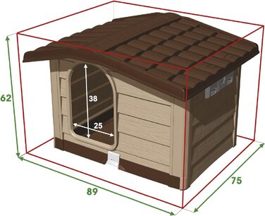 Будка для собак Bama Bungalow, бежевий колір, розмір M