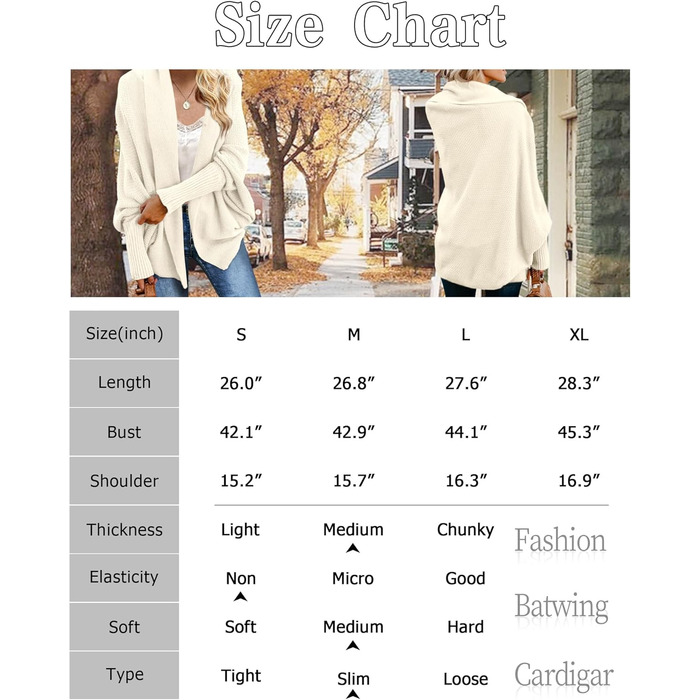 Кардиган жіночий Mafulus оверсайз, вільний крій, в'язаний, кімоно, з відкритим спереду, в стилі фledermausflügel, темно-синій