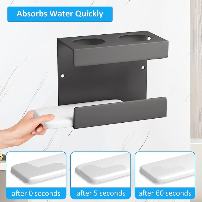 LeapBeast 2-Hole Toothbrush Holder 11x8 cm Gray