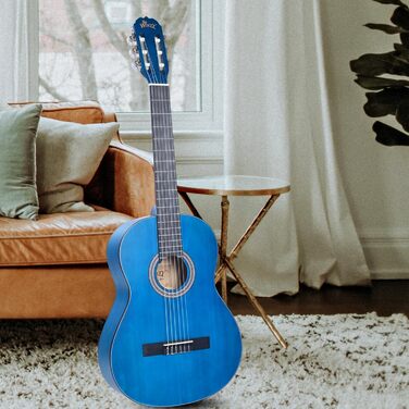 Класична гітара Winzz 4/4 для дорослих, 39 дюймів, синього кольору - ідеальна для початківців