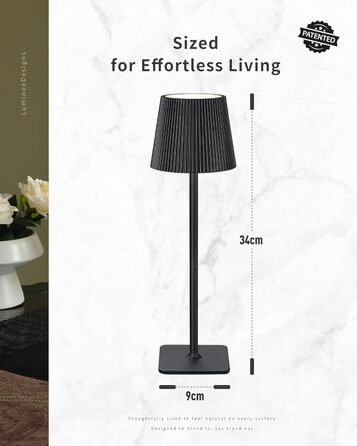 Світлодіодна настільна лампа бездротова LED для вулиці та дому, димована, з акумулятором 5200mAh, водонепроникна IP54, чорна