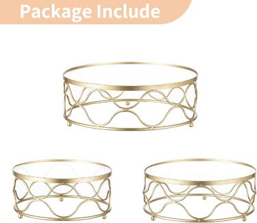 NUPTIO Тортниця кругла: металева підставка для тортів та тістечок 30 см з акриловою платформою для весілля, дня народження, дитячого свята, декорування