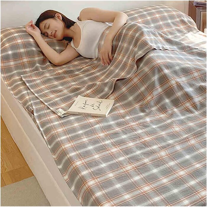 YUTZRIQP Cotton Hammock Sleeping Bag Ultra Lightweight Travel Sleeping Bag Sleeping Bag Ideal for Backpacking, Hostels and Mountain Huts (Brown, 120x210cm-47x82)
