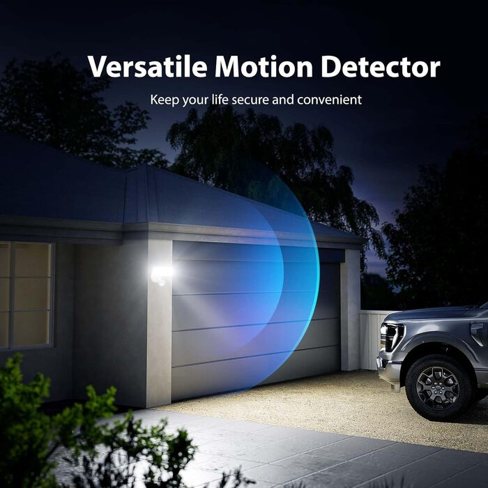 Onforu LED Floodlight with Motion Sensor Outdoor 55W, 5000 LM LED Floodlight, Outdoor Spotlight with Adjustable 3 Heads, 6500 K Cold White Spotlight, IP65 Waterproof Floodlight for Garage, Garden, Yard (White)