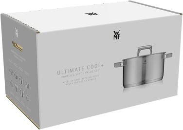 Каструля WMF Ultimate Cool 16 см без кришки, 1,4 л, Cromargan® нержавіюча сталь, без покриття, для індукційних плит, з внутрішньою міткою об'єму, придатна для миття в посудомийній машині