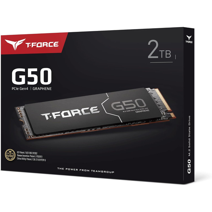 TEAMGROUP T-Force G50 2TB NVMe SSD PCIe Gen4x4 з 3D TLC NAND, SLC-кешуванням та графеним охолодженням для геймінгу (5000/4500 MB/s)