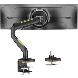 Кріплення для монітора ARES WING RGB - тримач для ігрового монітора, 17-49 дюймів, підходить для важких (20 кг) та вигнутих моніторів, регульована висота, чорний