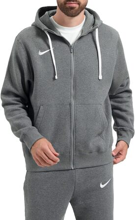 Чоловіча толстовка Nike Park 20 Full Zip Hoodie з капюшоном на блискавці, Charcoal Heather/White, розмір S