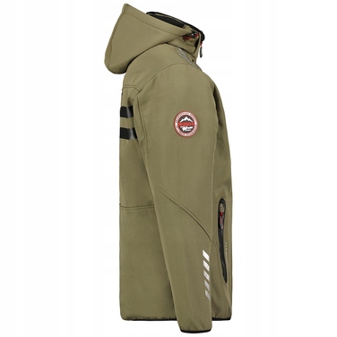 Чоловіча куртка софтшелл Geographical Norway з каптуром, водонепроникна, зелена, розмір L