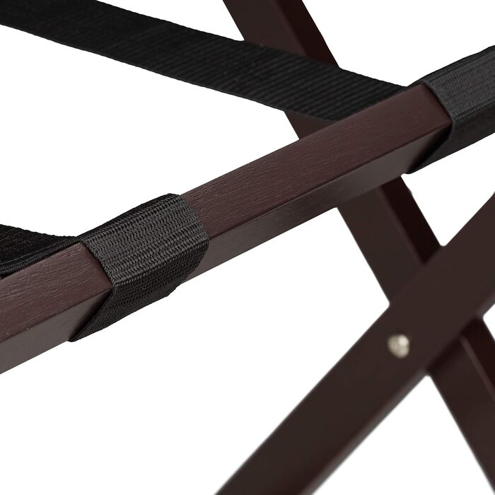 Relaxdays Folding Suit Stand, Wooden Luggage Rack, HBT: 54.5 x 66 x 44 cm, Suitcase Stool for Hotel & Home, (Brown)