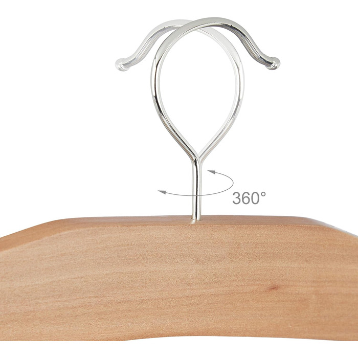 Relaxdays Wooden Trouser Hangers, 3-Piece Set, 360° Swivel Hook, Non-Slip Clothes Hangers, HBT: 45.5x39x2.5 cm, Natural, Pack of 3