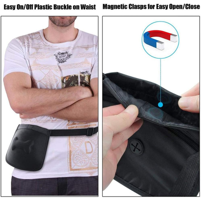 Сумка для корму для собак, сумка для тренувань, кишенька для ласощів з дозатором відходів, магнітна застібка, регульований плечовий ремінь, ідеально підходить для дресирування собак та коней, чорного кольору