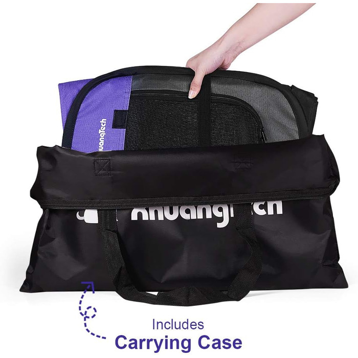 Клітка-манеж для собак та котів XianghuangTechnology, м'який матеріал, портативна, складана, для дому та вулиці, 80 x 58 см (Д x В), фіолетовий