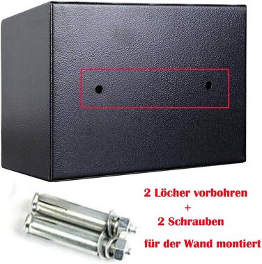 Сейф для ключів Tresor з ключовим та кодовим замком - 31 x 20 x 20 см, вологостійкий меблевий сейф для дому, офісу, готелю - чорний