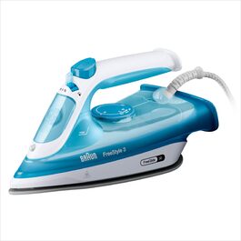 Праска з парою Braun FreeStyle 3 FI3144BL з технологією 3D-FreeGlide, підошвою SuperCeramic, системою Ultimate FastClean, автовимкненням, 270 мл, 2700 Вт, блакитна