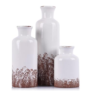 Набір керамічних ваз (3 шт.) сірого кольору для декору інтер'єру, сучасний, рустикальний стиль, для вітальні, кухні, полиці, спальні, ванної кімнати, каміна, столу, передпокою