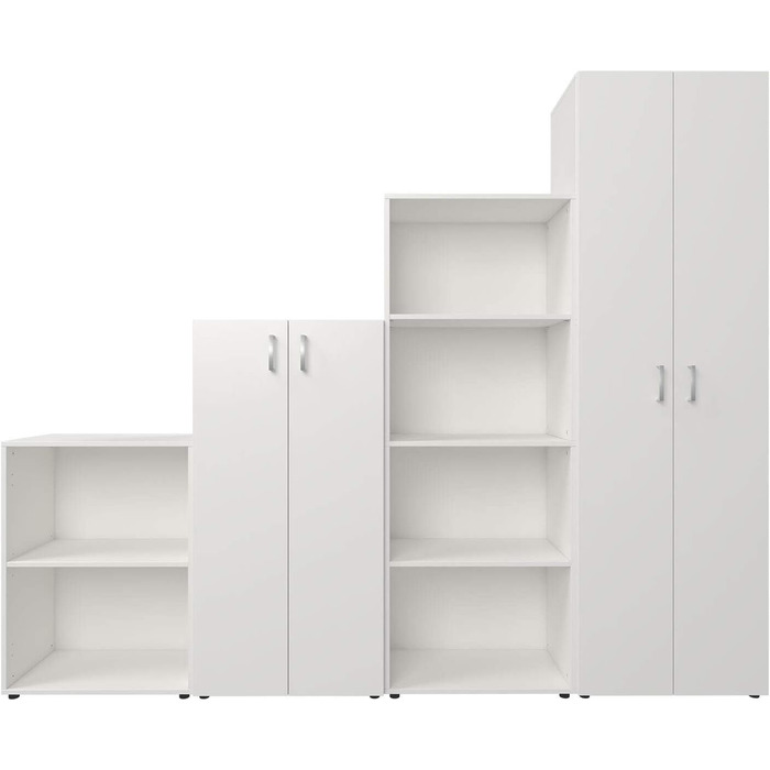 Möbelando Trio 6 - White 6-Tier Corner Shelf