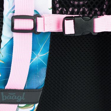 Шкільний рюкзак Baagl для хлопчиків та дівчаток - рюкзак на скейтборді з відділенням для ноутбука та нагрудним ременем, для школи, старшої школи, середньої школи, принт Skate Leafs