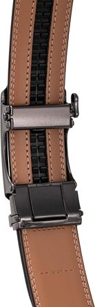 Чоловічий шкіряний ремінь на пряжці, 35 мм, 125 см (для обхвату талії 92-107 см) - чорний