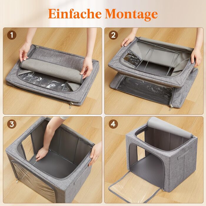 Коробка для зберігання одягу з кришкою від Lifewit, 100л, сіра (3 шт.)