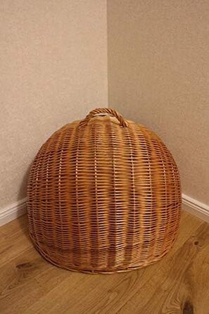 Транспортний кошик для котів та собак з плетіння лози з металевим ґратком та подушкою, XL, XXL (XXL=60x50x52 см)