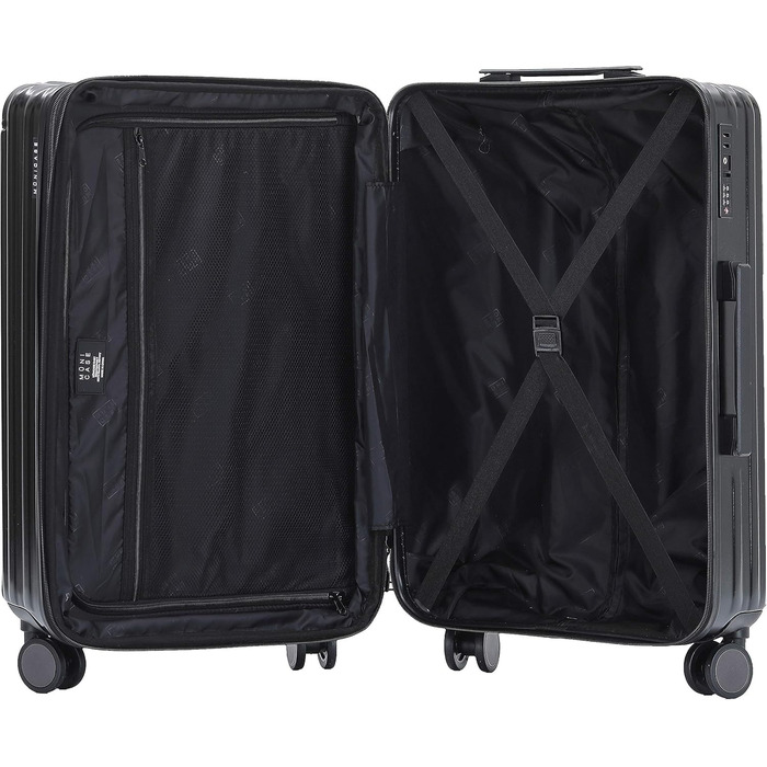 Чорний валіза на 4 колесах з TSA замком та телескопічною ручкою, жорсткий корпус (M816)