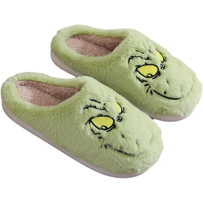 Тапочки для дому Grinch - святкові, плюшеві, теплі, для чоловіків (39/40 EU)