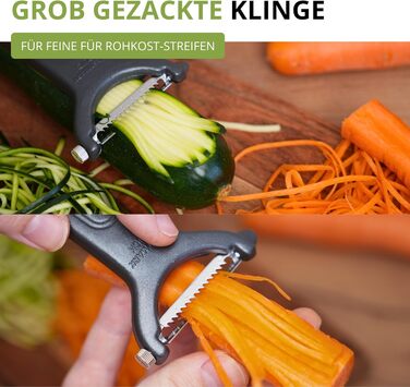 Westmark Sparschäler Julienne Black Edition: Овочечистка для тонкої соломки, нержавіюча сталь, для правшів та лівшів, антрацит