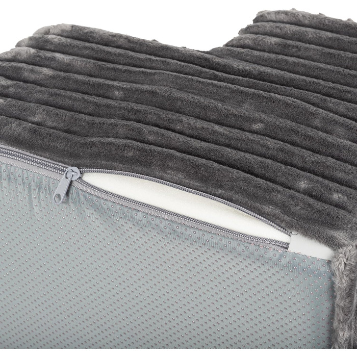 Сходинка для тварин Boutique Zoo: 4 сходинки, 40 см, для собак та котів | З м'якого велюру, темно-сірого кольору | Ідеально для ліжка та авто